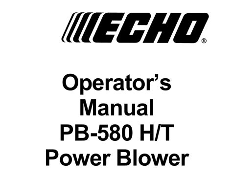 User Manuals: Echo PB